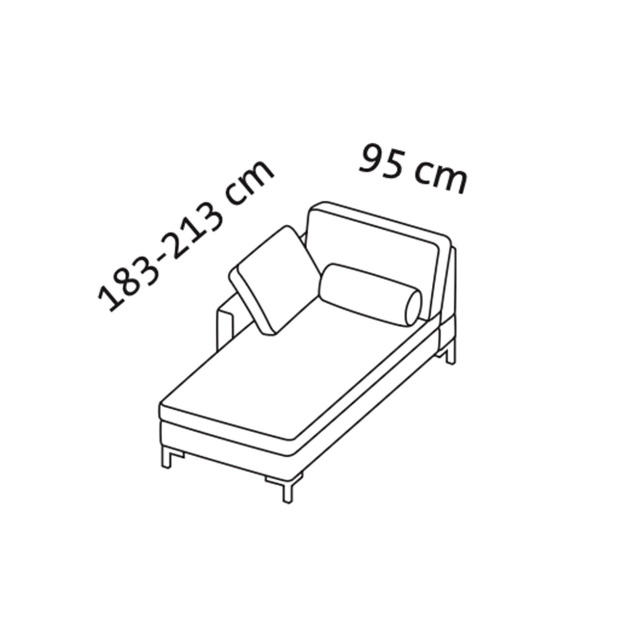 Maßzeichnung alba Longchair A1