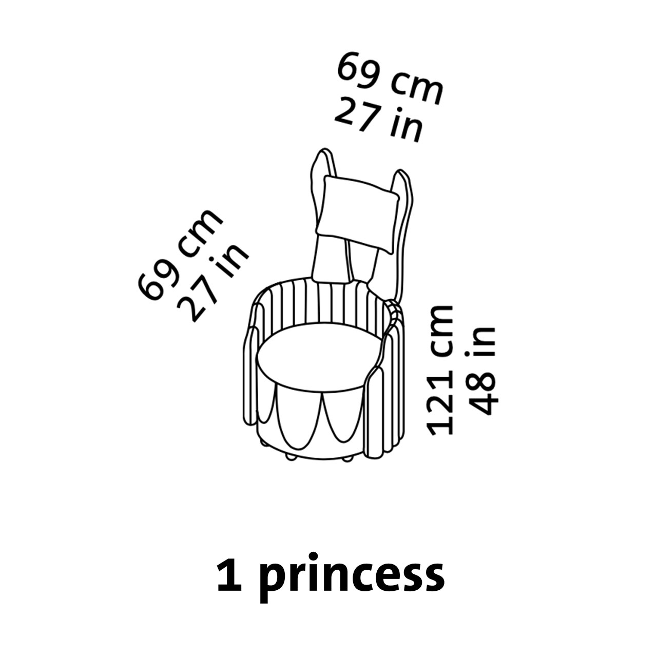 Maßzeichnung brühl libellule Sessel 69803