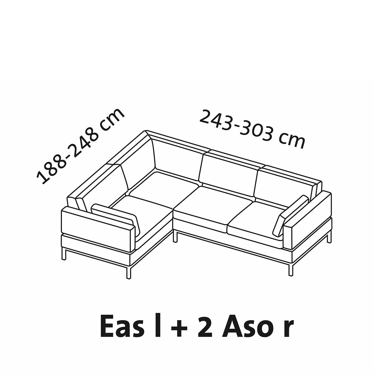 Maßzeichnung brühl tomo soft  Eckgarnitur