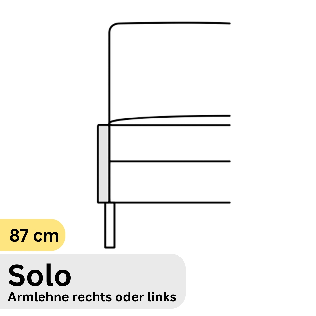 COR Conseta: Skizze Armlehne 87 cm Solo 49010