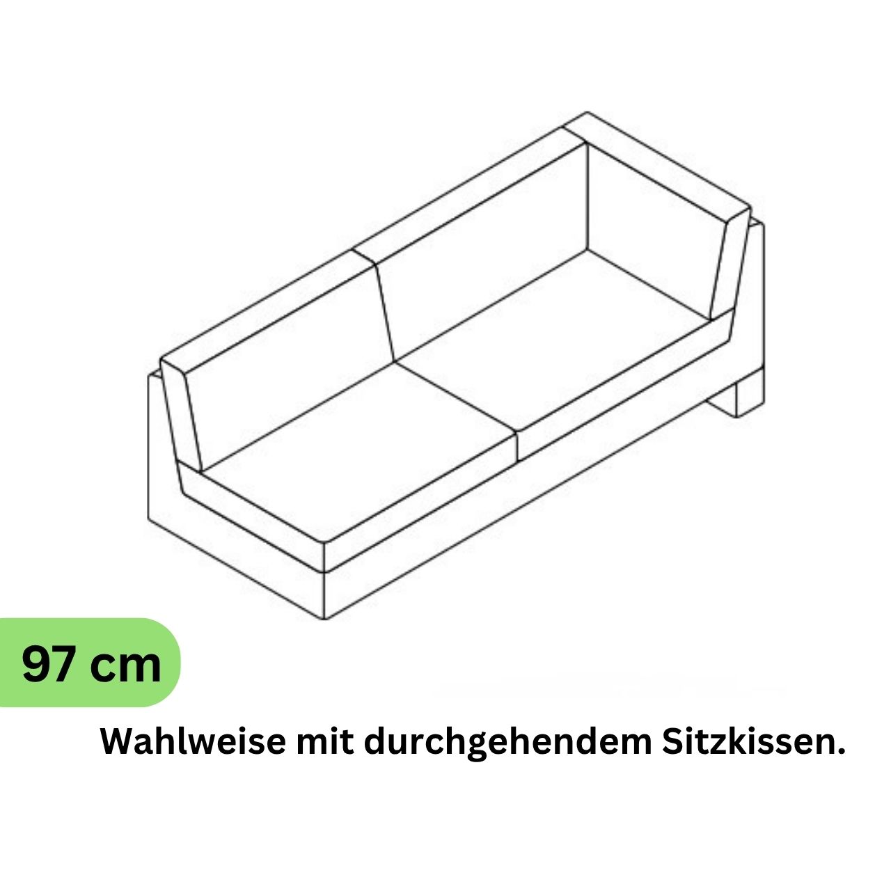 COR Conseta: Skizze Eckabschlusselement 97 cm 40496