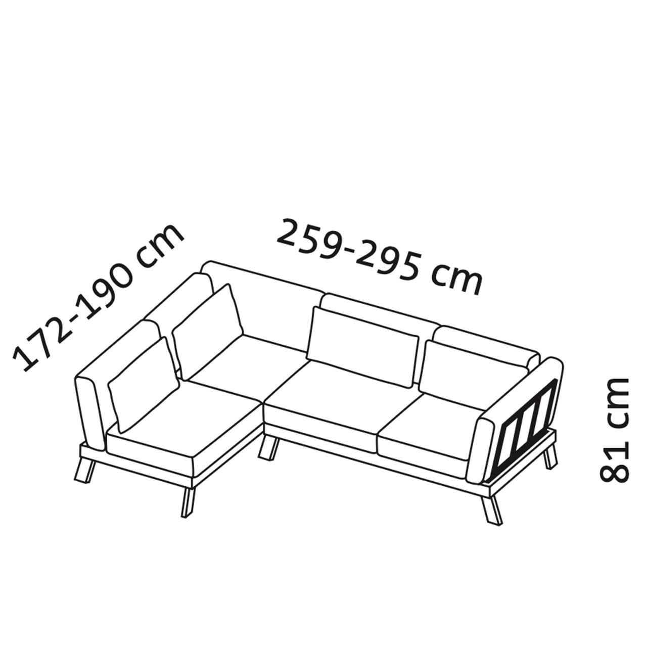 Maßzeichnung brühl lofoten pure Eckgarnitur