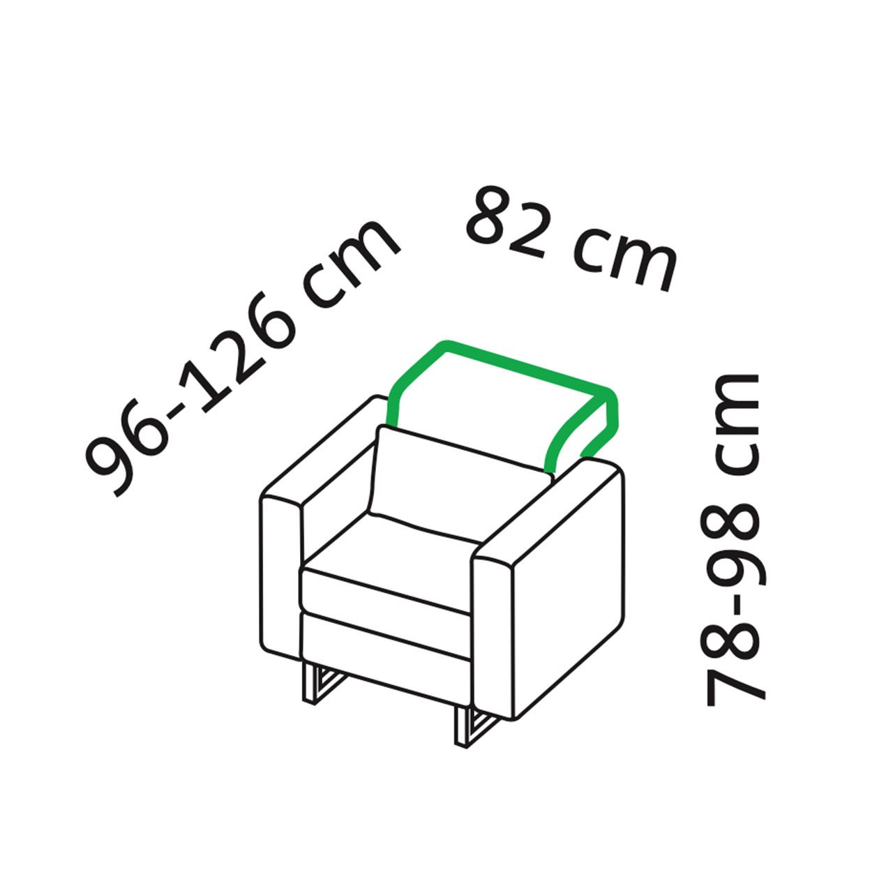 Maßzeichnung brühl embrace Sessel