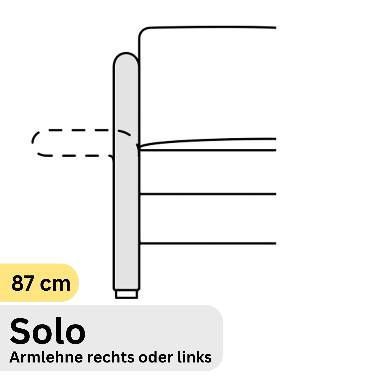 COR Conseta: Skizze Armlehne 87 cm Solo 44060
