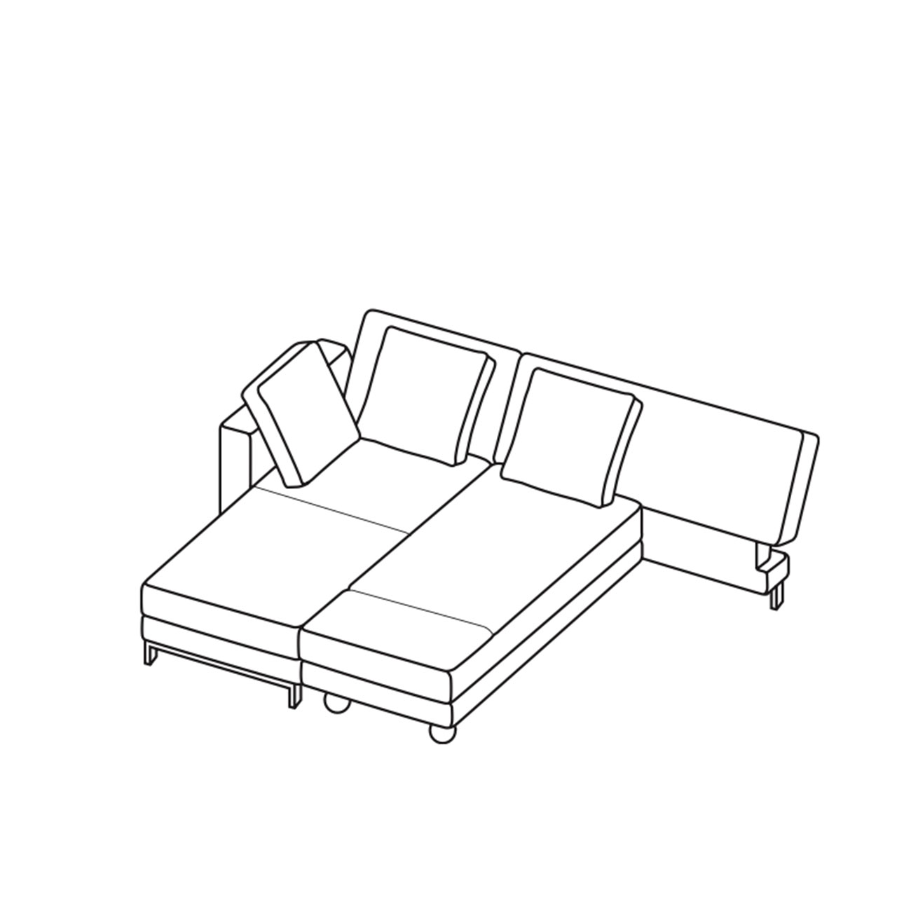 Maßzeichnung brühl four-two compact 68899: Umgestellt zu Liegefläche