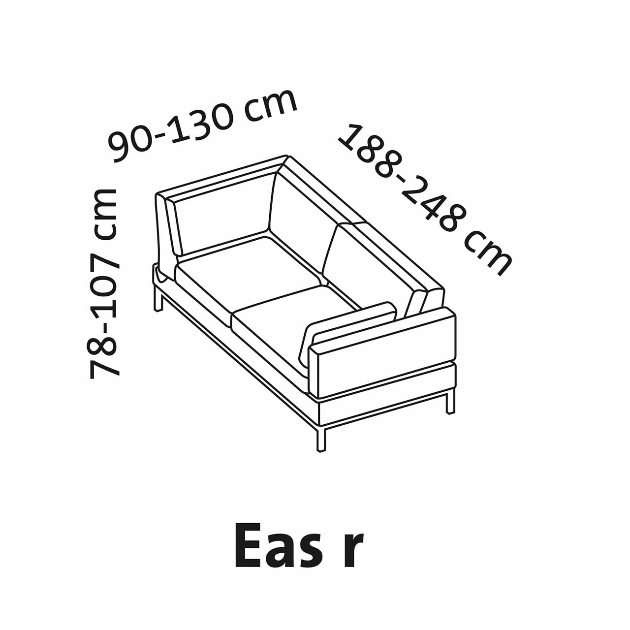 Maßzeichnung brühl tomo compact Eckanbausofa