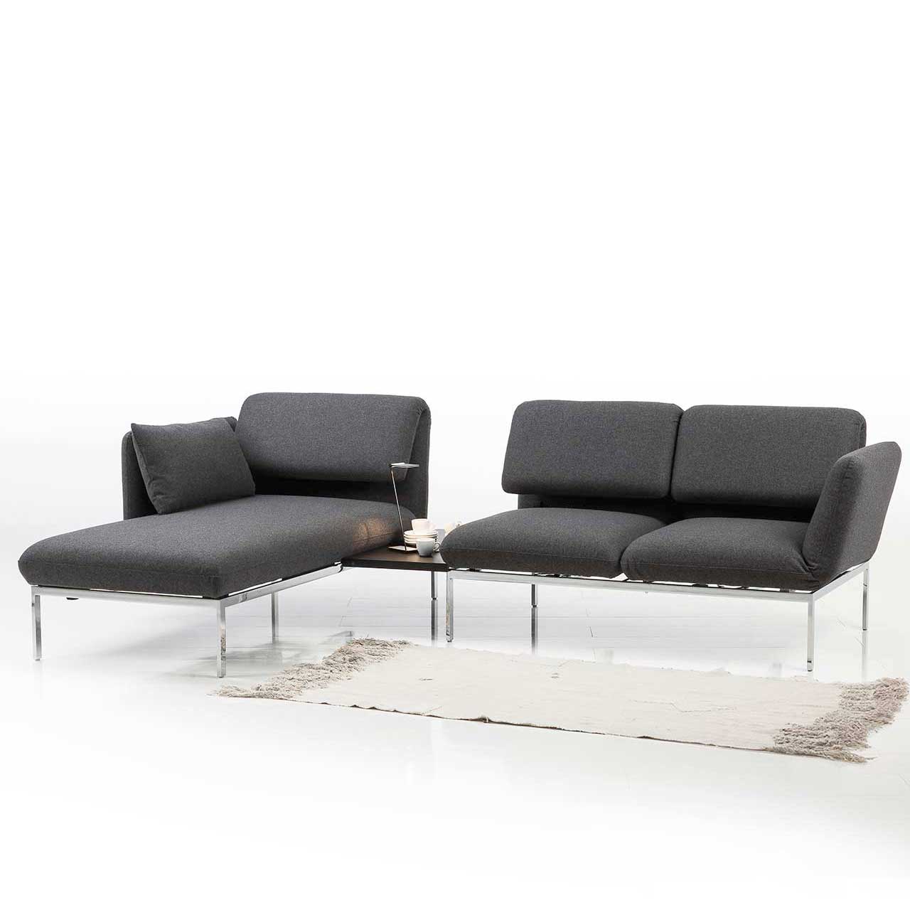 Longchair und Anstellsofa der Serie brühl roro small classic mit Einhängetisch 74291 in Eiche schwarz
