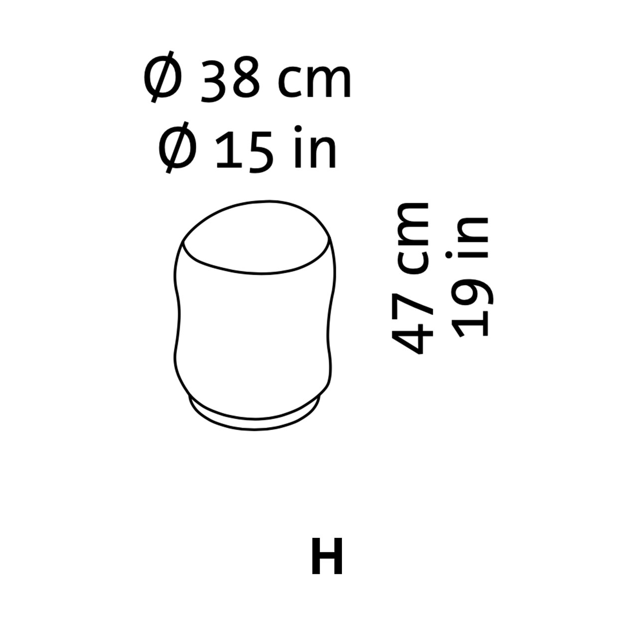 Maßzeichnung brühl lemon-blossom Hocker