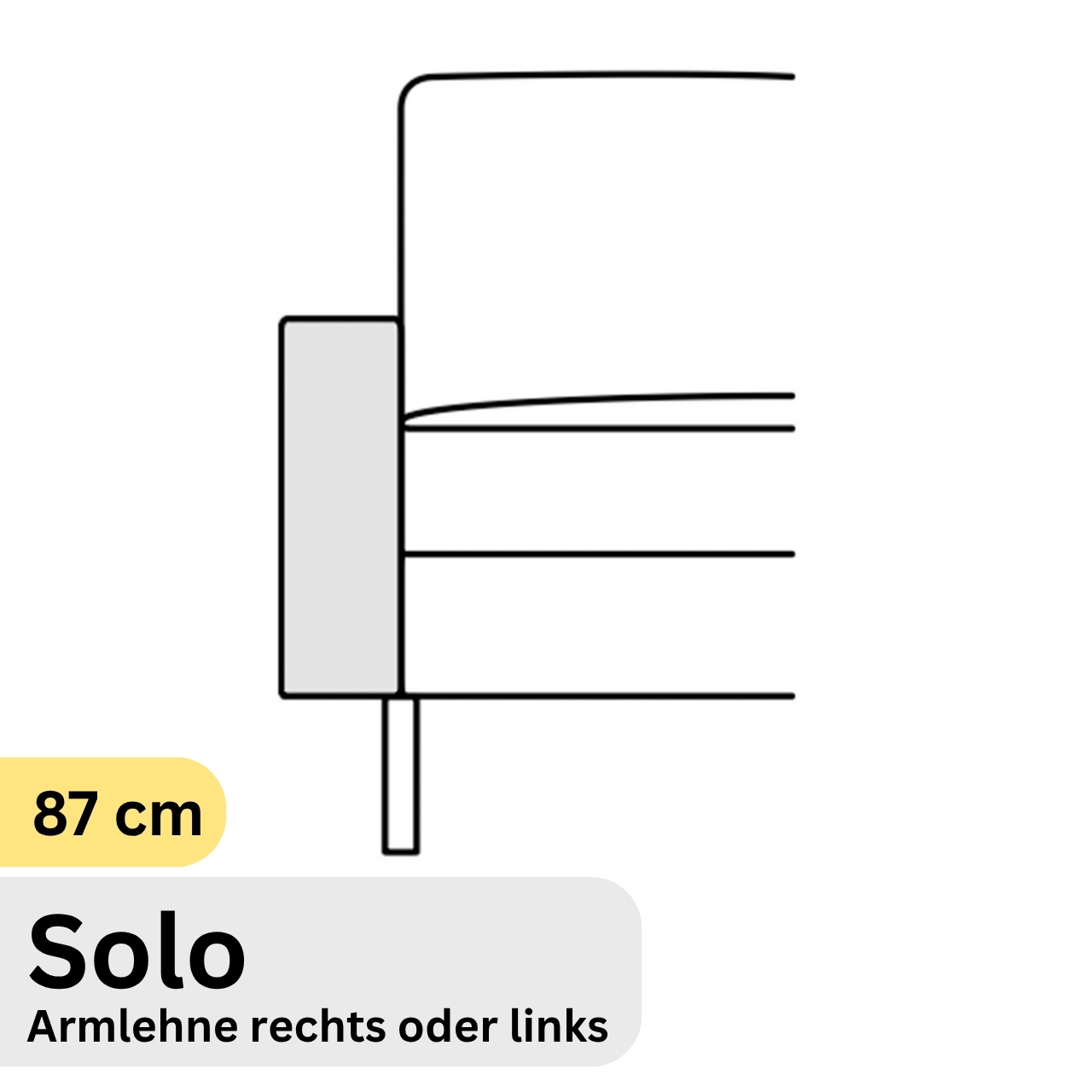 COR Conseta: Skizze Armlehne 87 cm Solo 40010