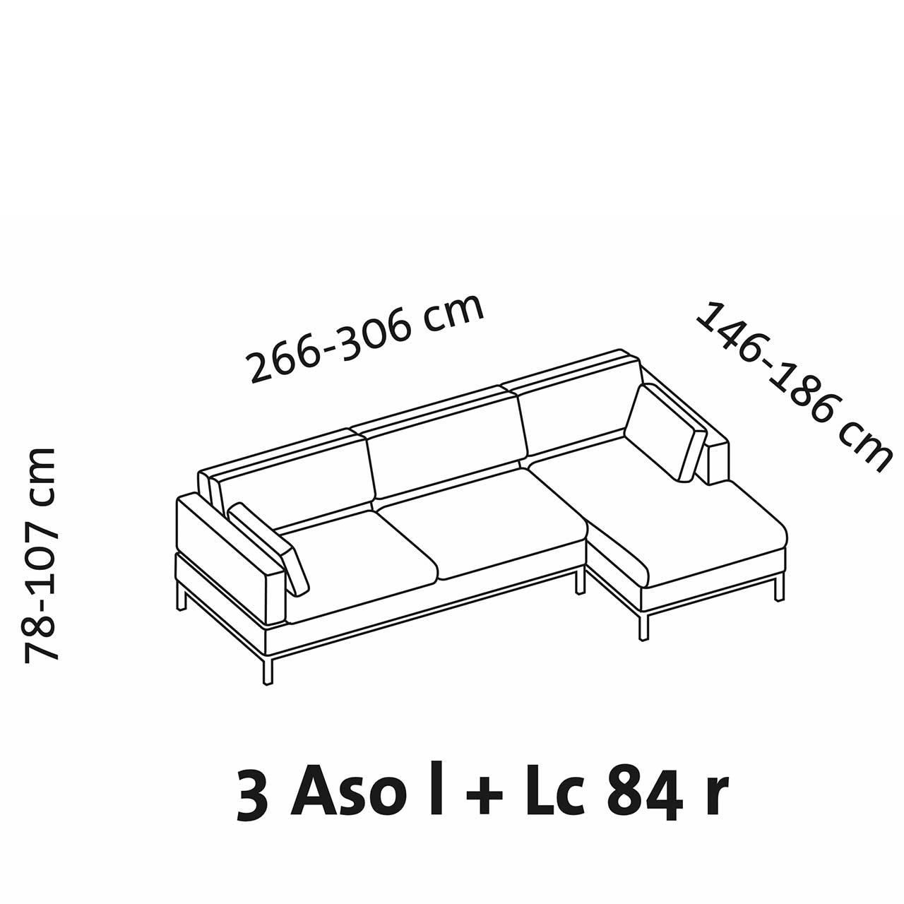 Maßzeichnung brühl tomo compact Eckgarnitur