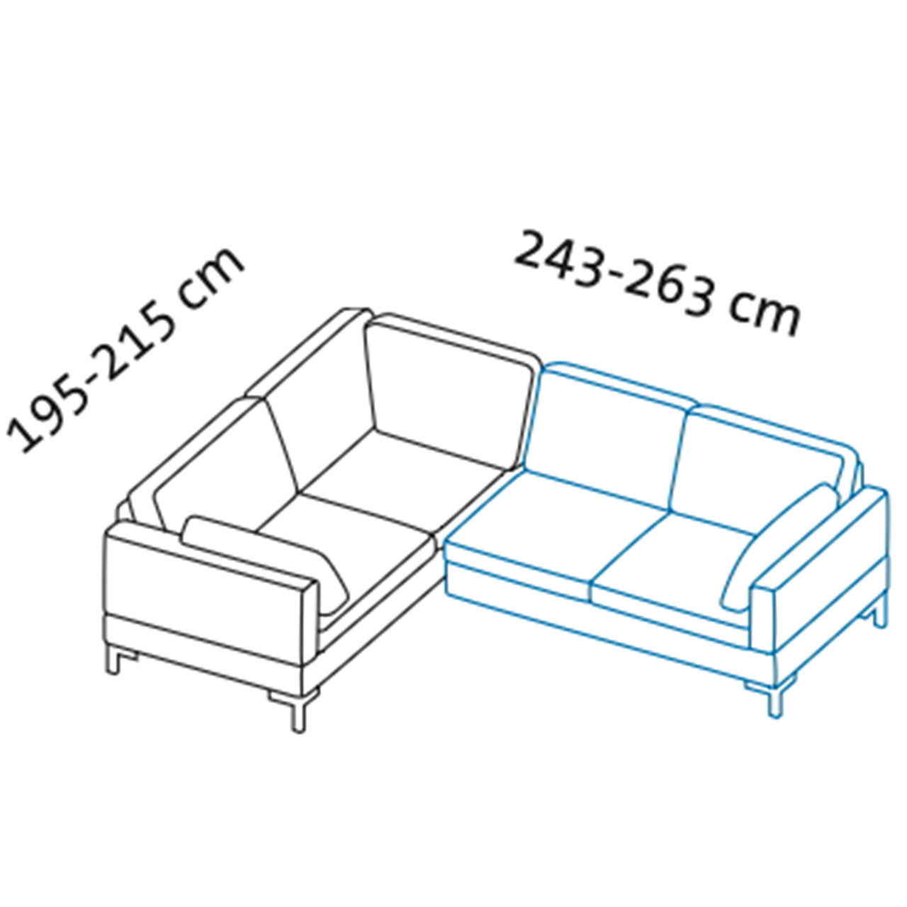 Maßzeichnung alba system Garnitur B1 + W2