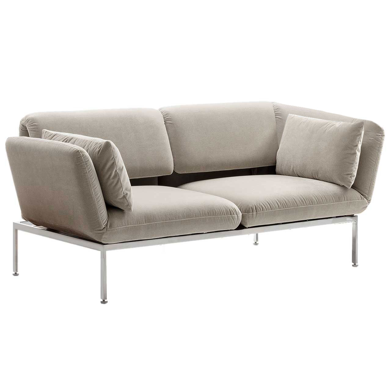 Eckanbausofa der Serie roro medium classic von brühl mit Drehsitz links in taupe.