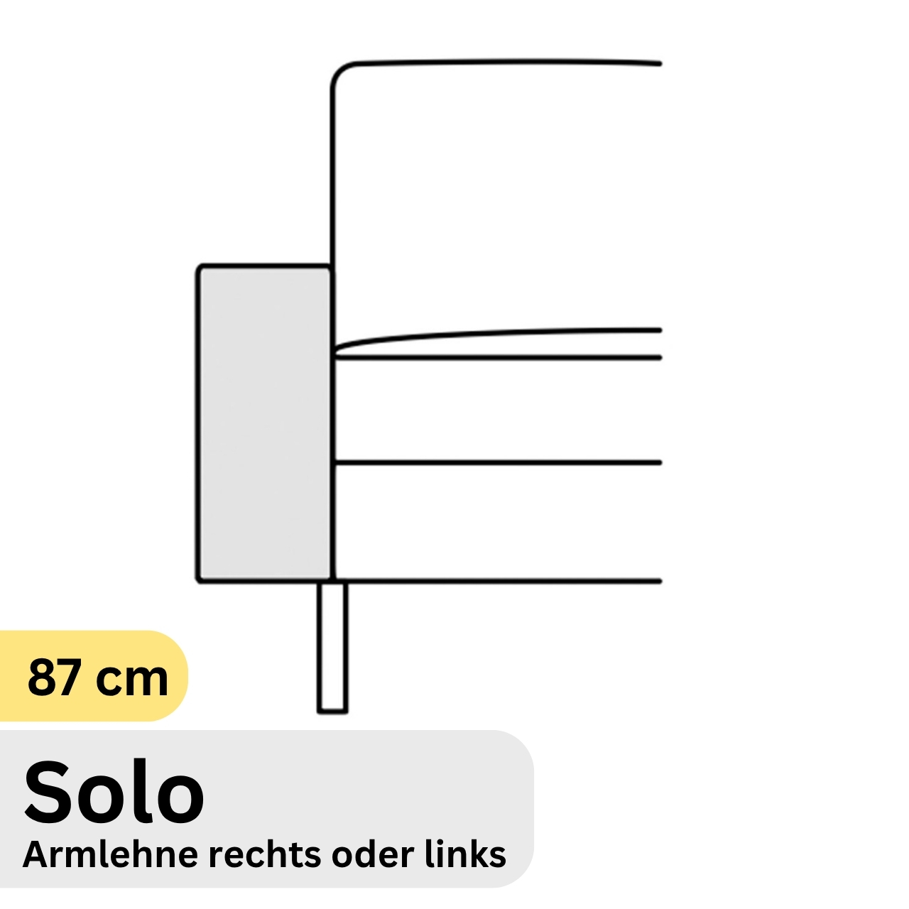 COR Conseta: Skizze Armlehne 87 cm Solo 49030