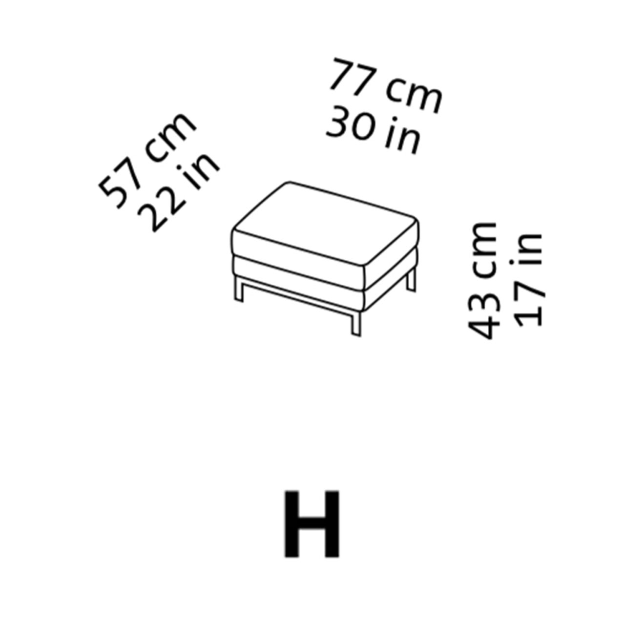 Maßzeichnung brühl four-two compact Hocker