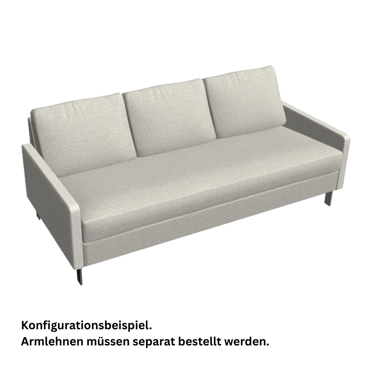 COR Conseta Sofa-Korpus 40360 Breite 180 cm mit durchgehendem Sitzpolster.