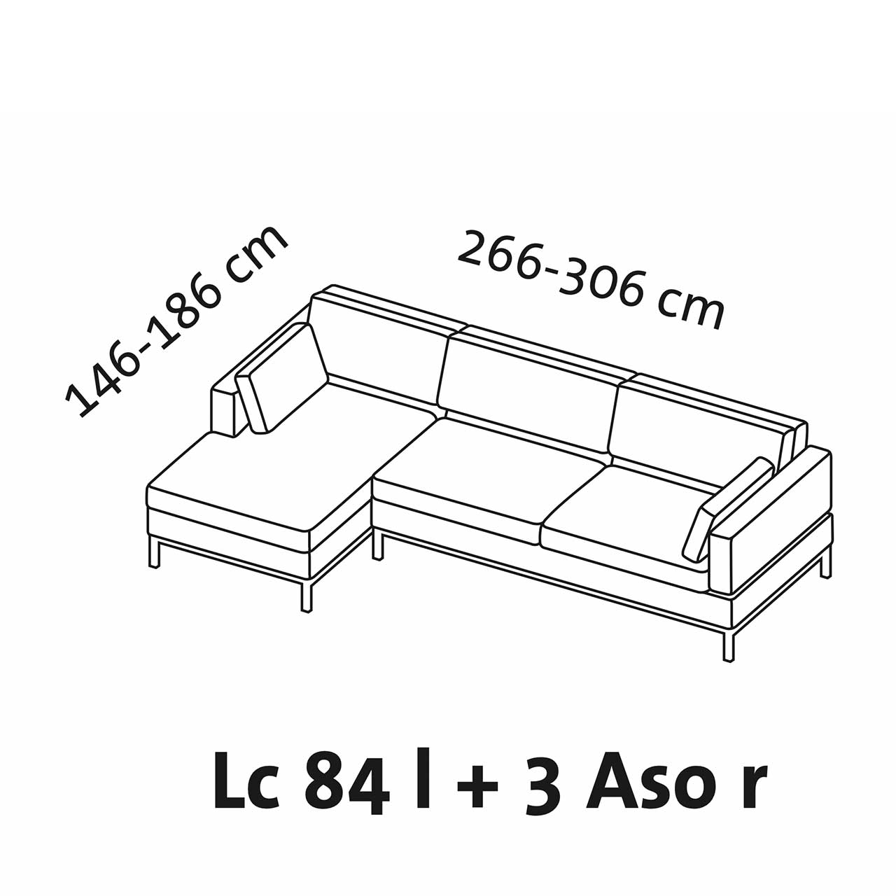 Maßzeichnung brühl tomo soft Eckgarnitur