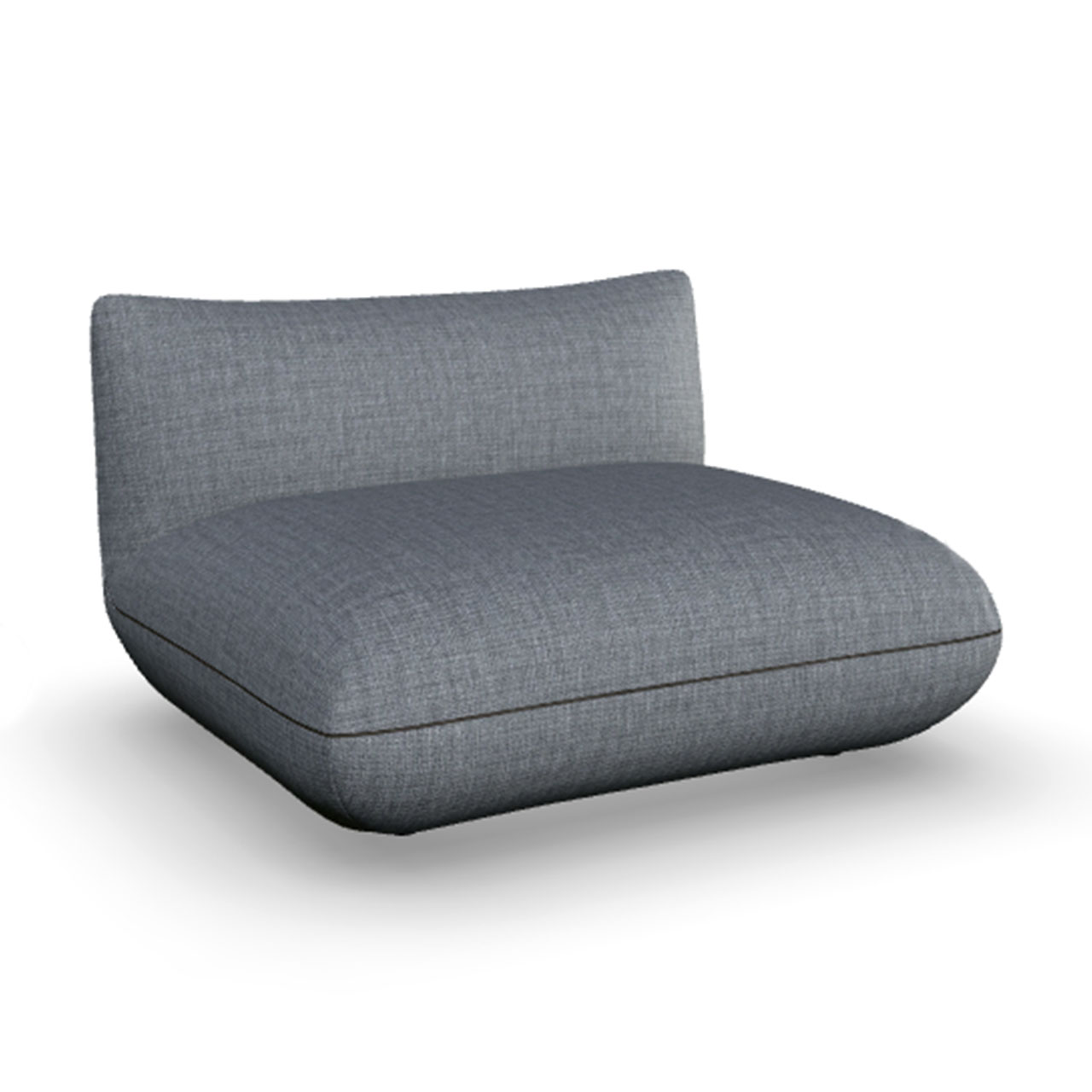 Element ohne Lehnen aus grauem Stoff mittelgroß