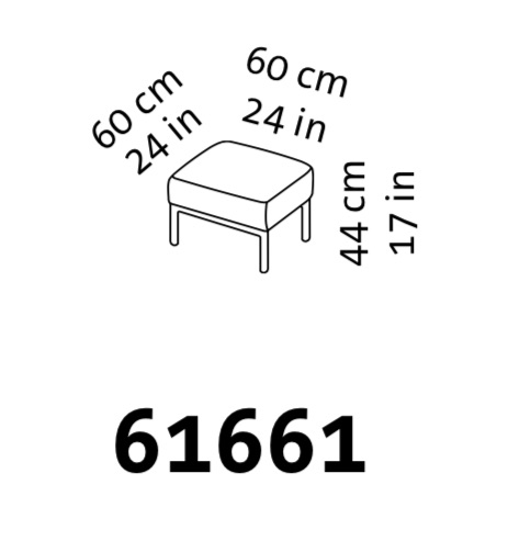 Maßzeichnung für den Hocker add1 61661.