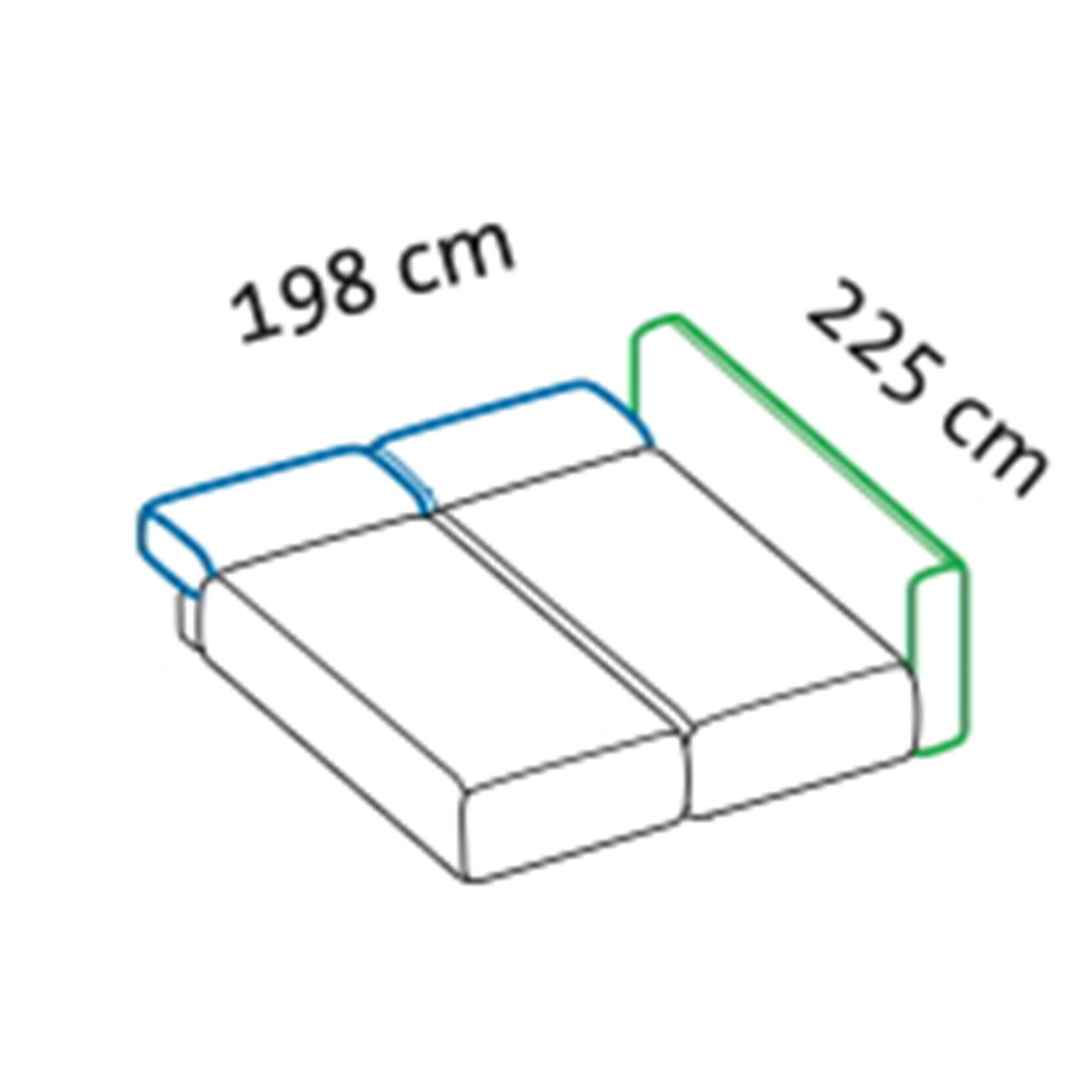 Maßzeichnung brühl piano Ecksofa