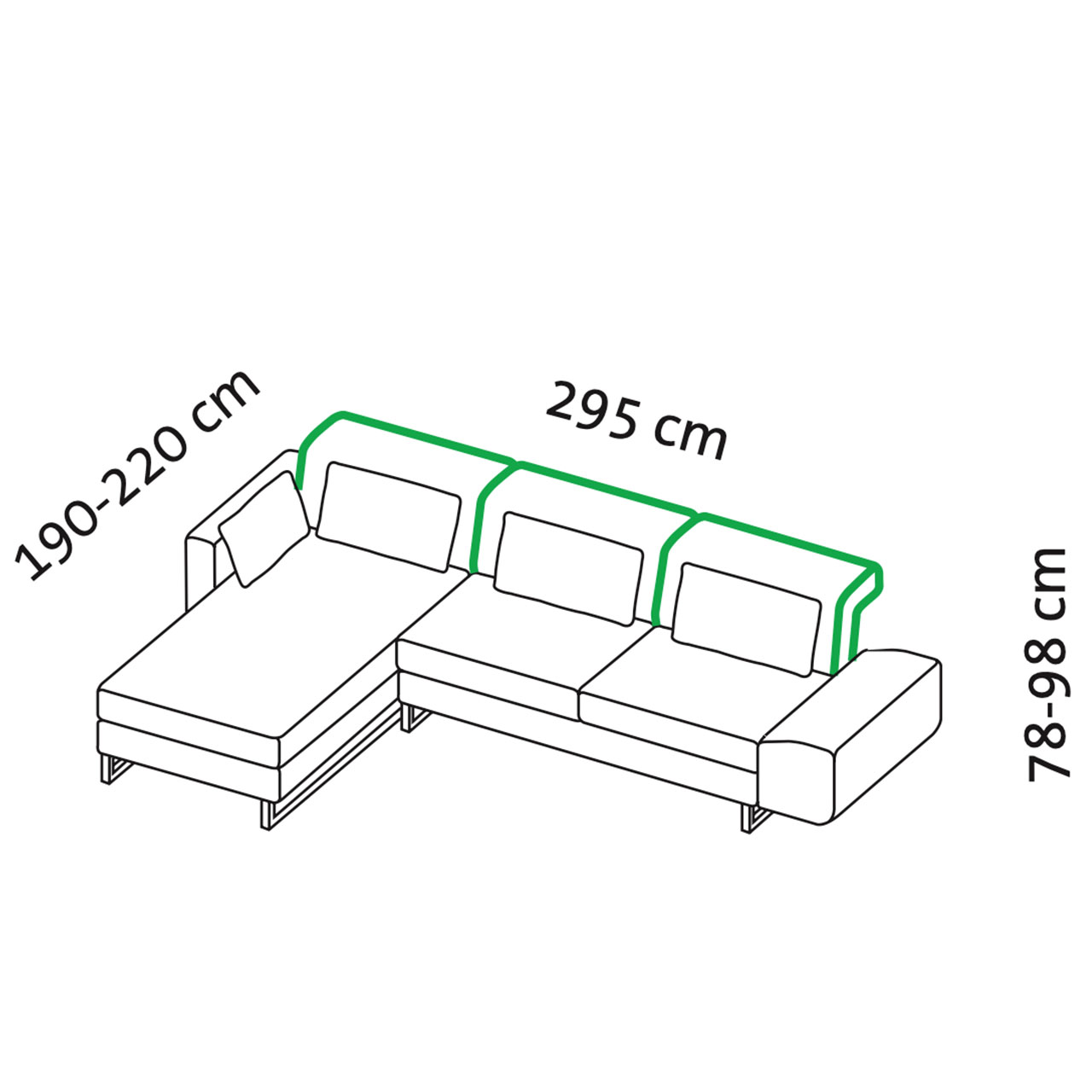 Maßzeichnung brühl embrace Garnitur