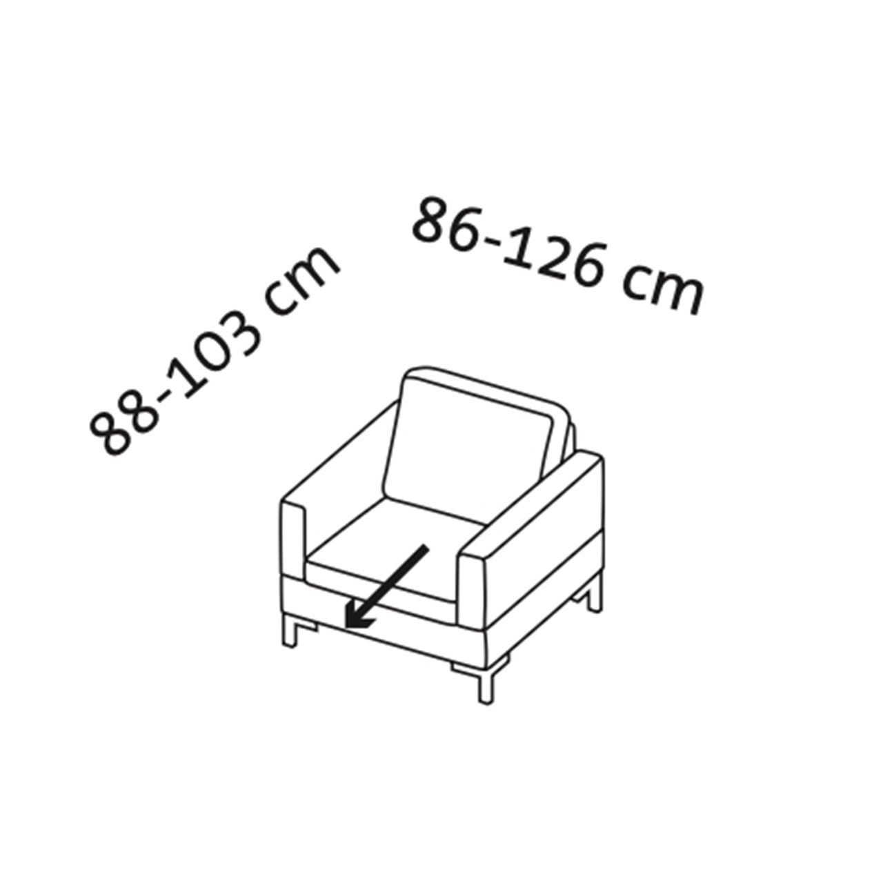 Maßzeichnung alba 55/70 Sessel 67602