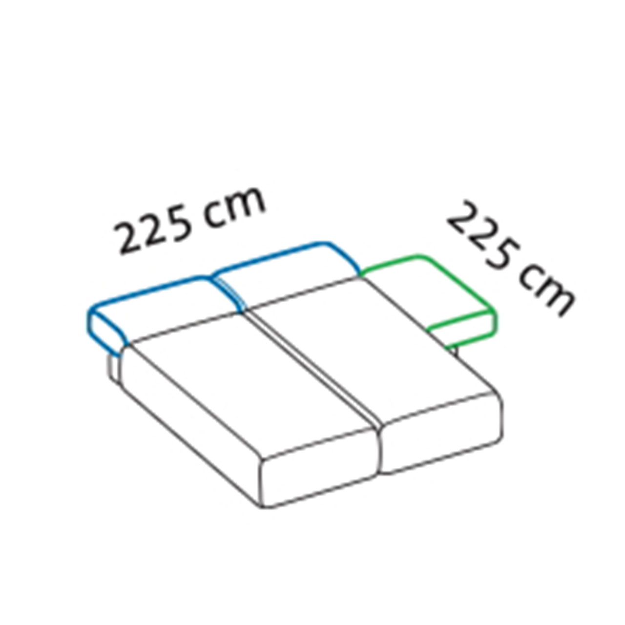 Maßzeichnung brühl piano Ecksofa