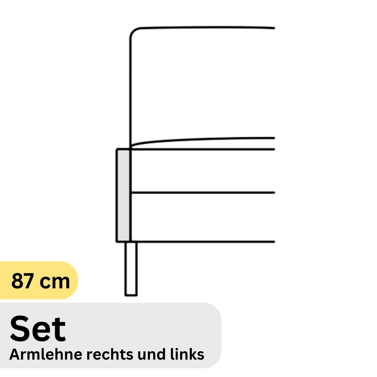 COR Conseta: Skizze Armlehne 87 cm Set 49010