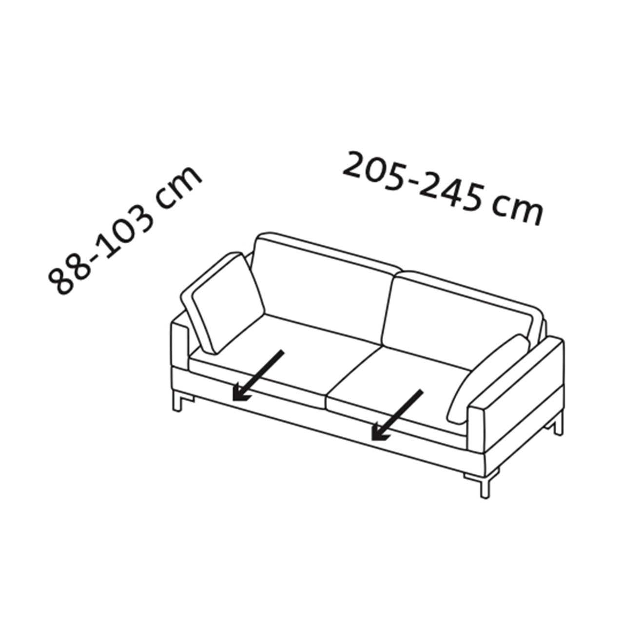 Maßzeichnung alba 55/70 Sofa 67610