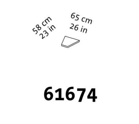 Maßzeichnung für das Tablar add1 61674.