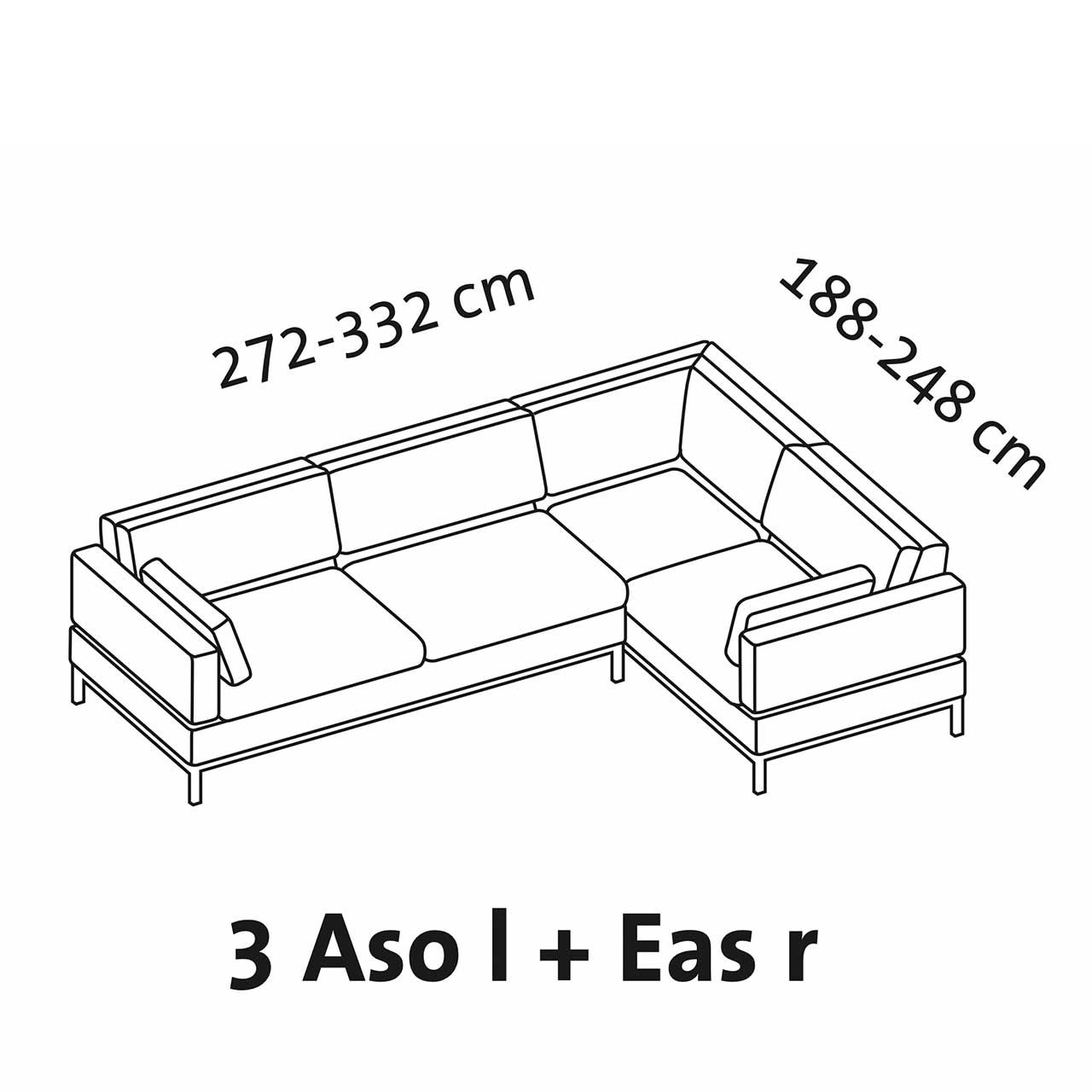 Maßzeichnung brühl tomo compact Eckgarnitur
