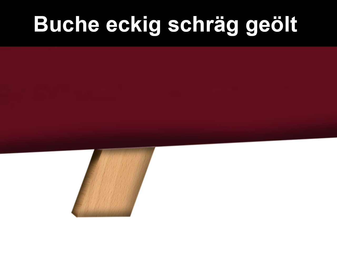 Detailansicht Holzfuß für brühl mosspink Buche geölt