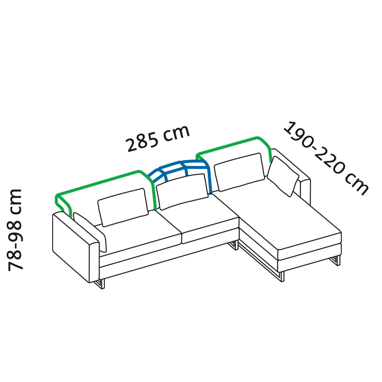 Maßzeichnung brühl embrace Garnitur
