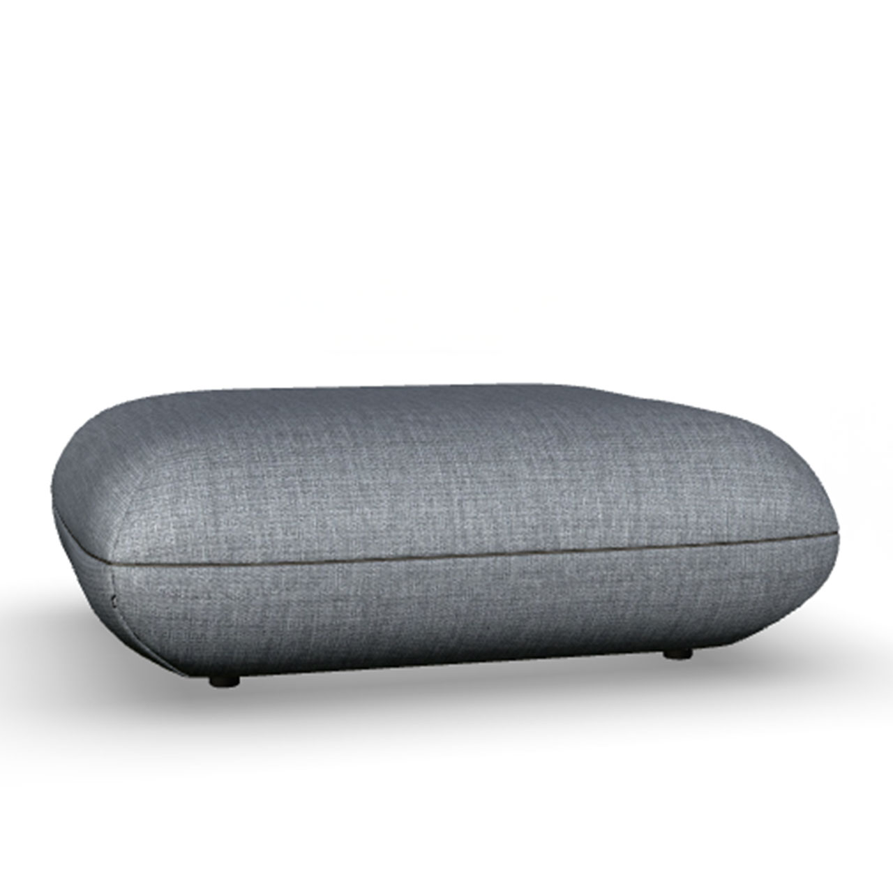 Rechteckiger Hocker mit grauem Stoffbezug