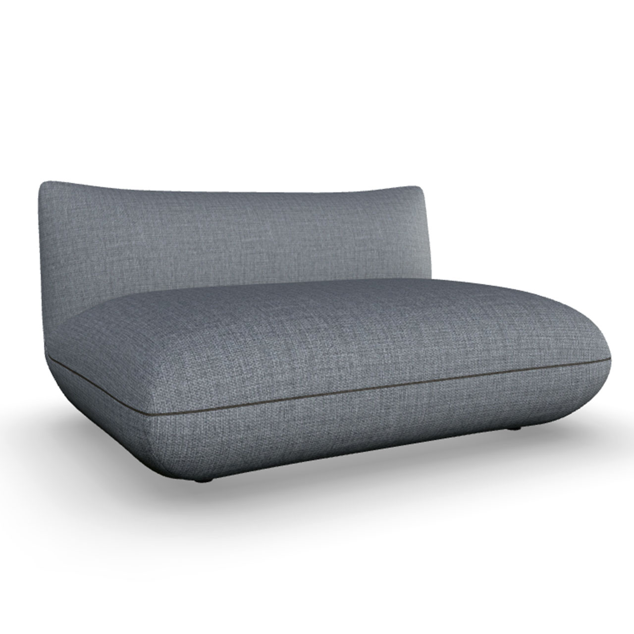 Element ohne Armlehnen aus grauem Stoff - breiteste Variante