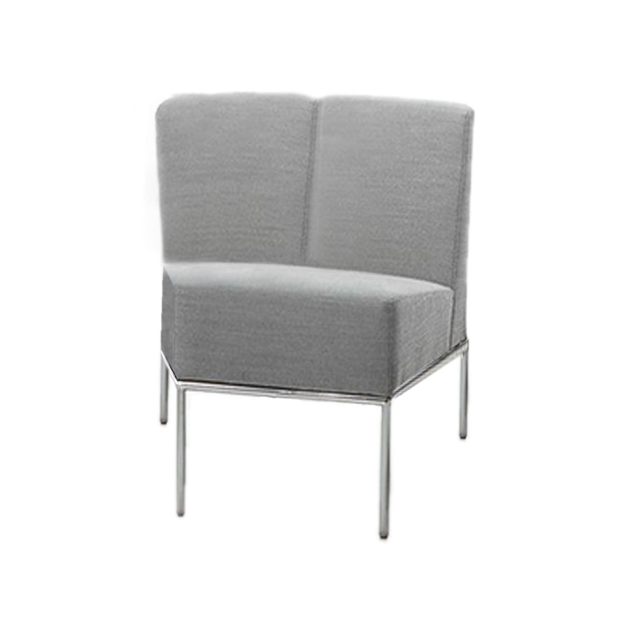 45 Grad-Eckelement für die Serie add1 in grauem Stoff.