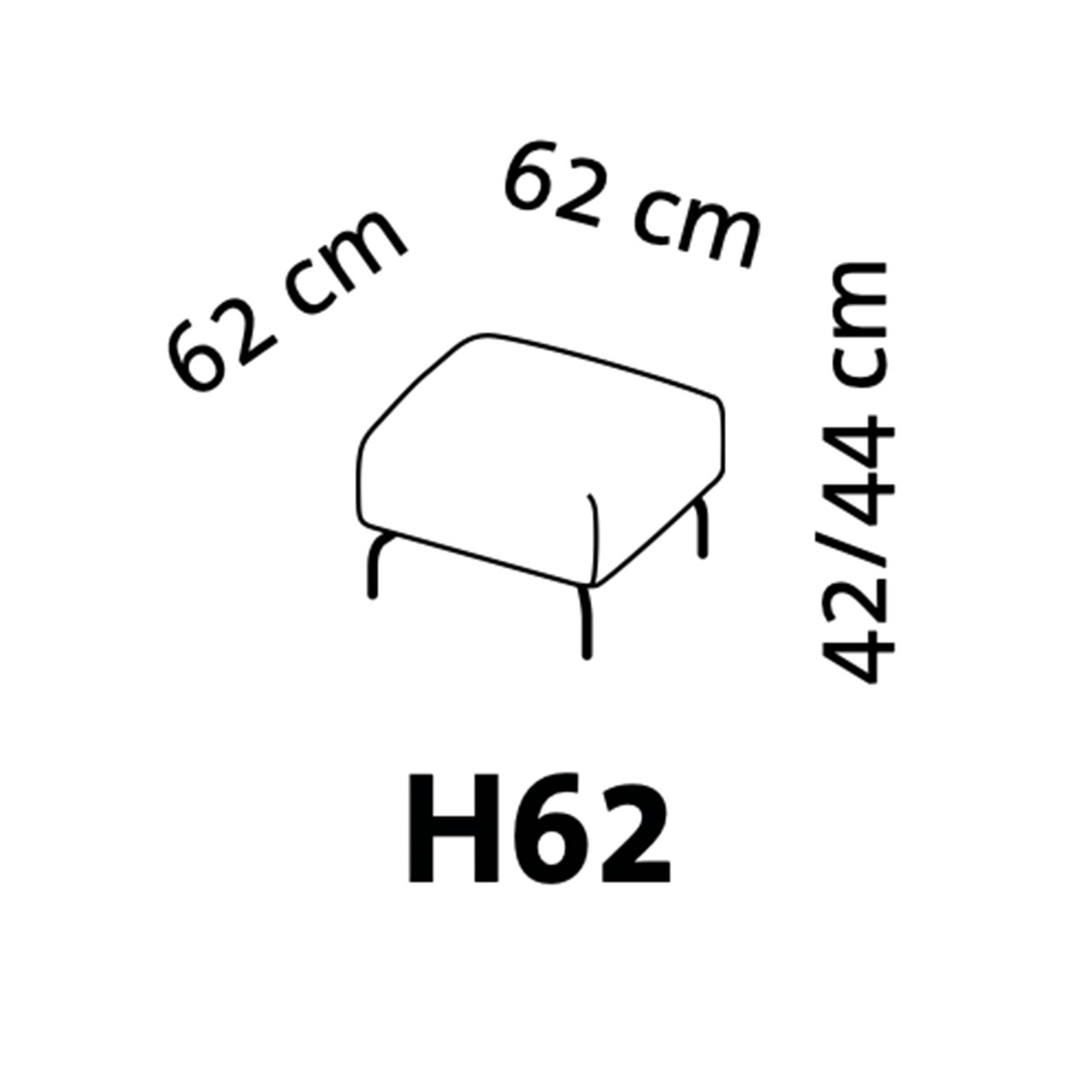Maßzeichnung brühl magnolia Hocker 73062