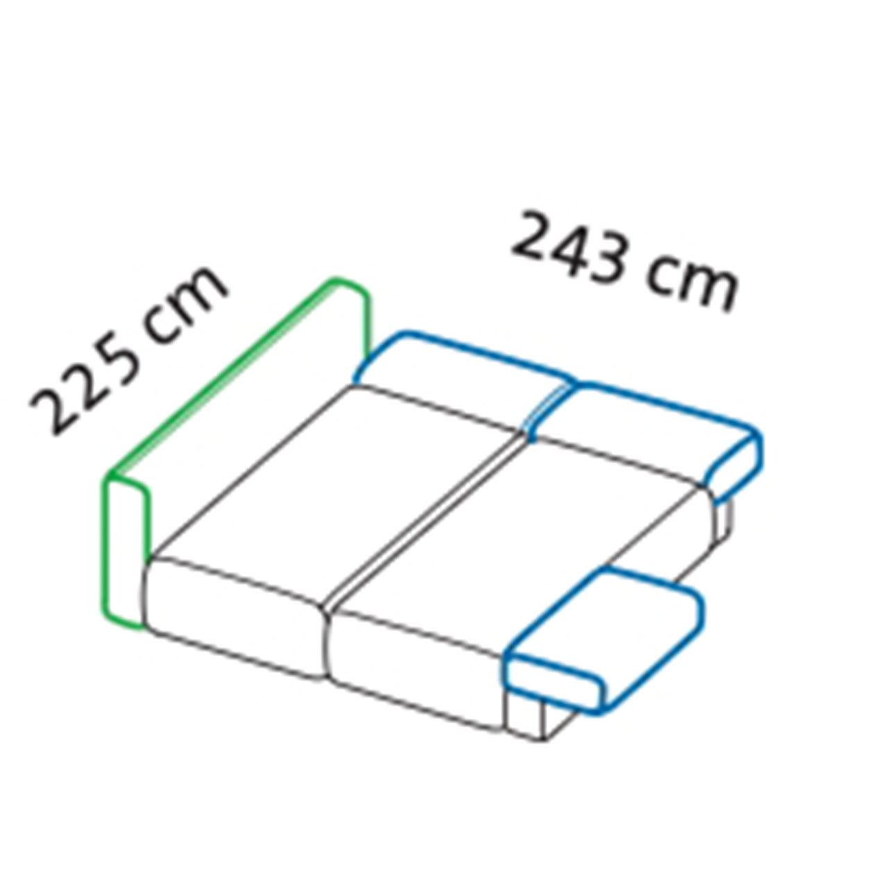 Maßzeichnung brühl piano Ecksofa