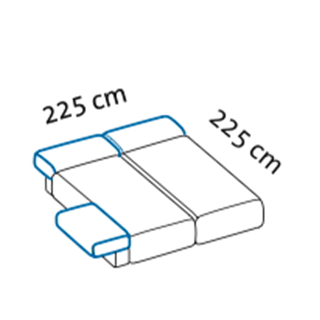 Maßzeichnung brühl piano Ecksofa