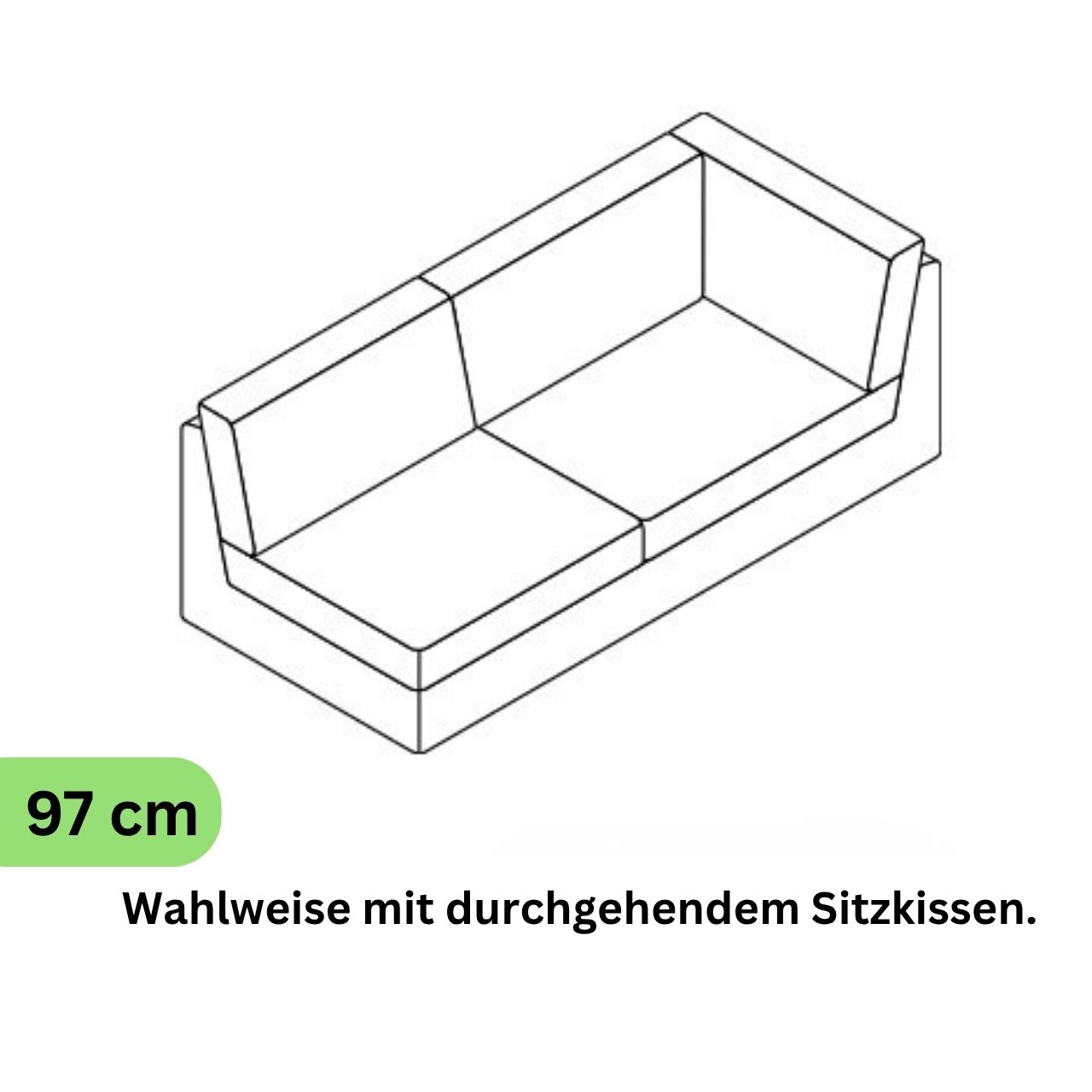 COR Conseta: Skizze Eckabschlusselement 97 cm 40895