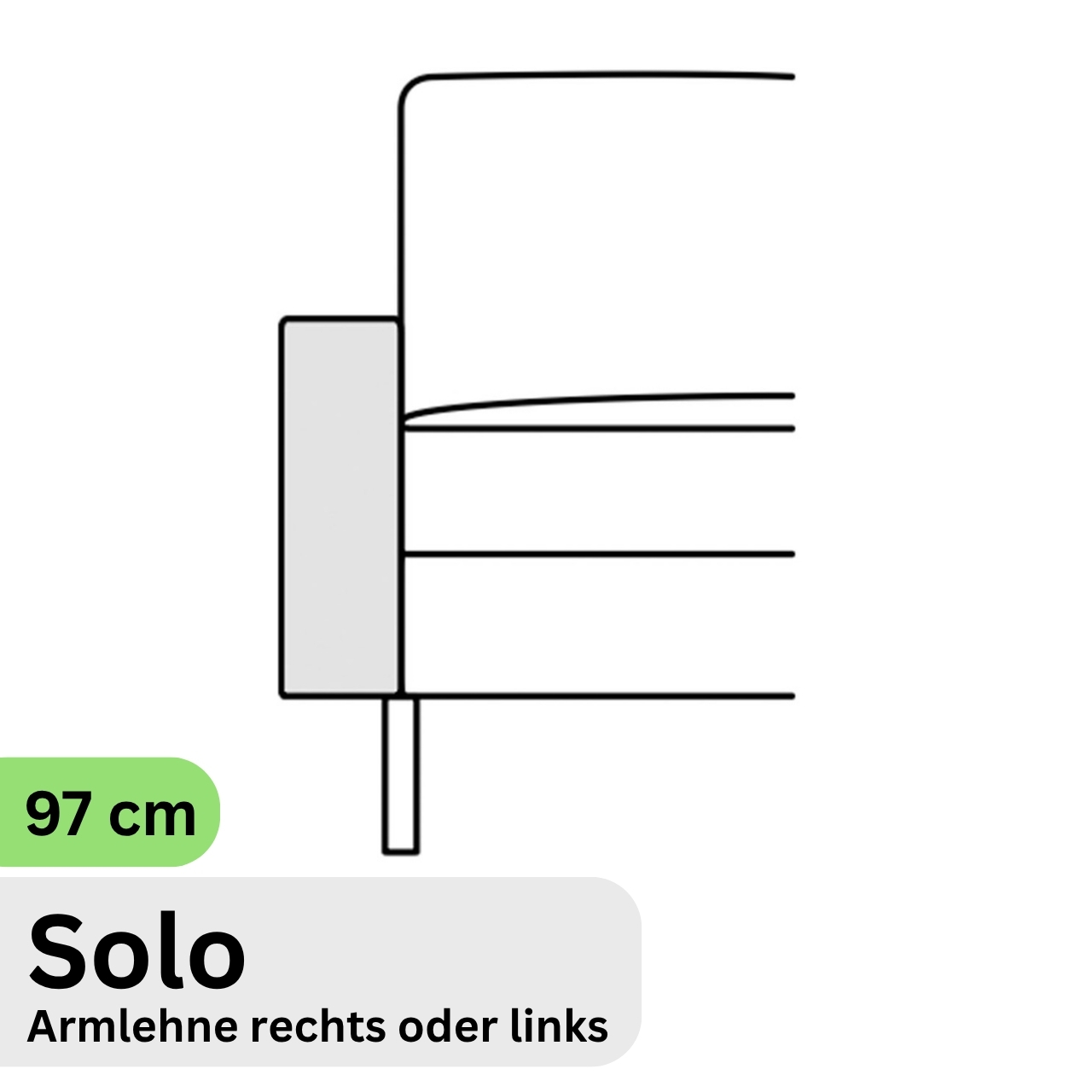 COR Conseta: Skizze Armlehne 97 cm Solo 40910