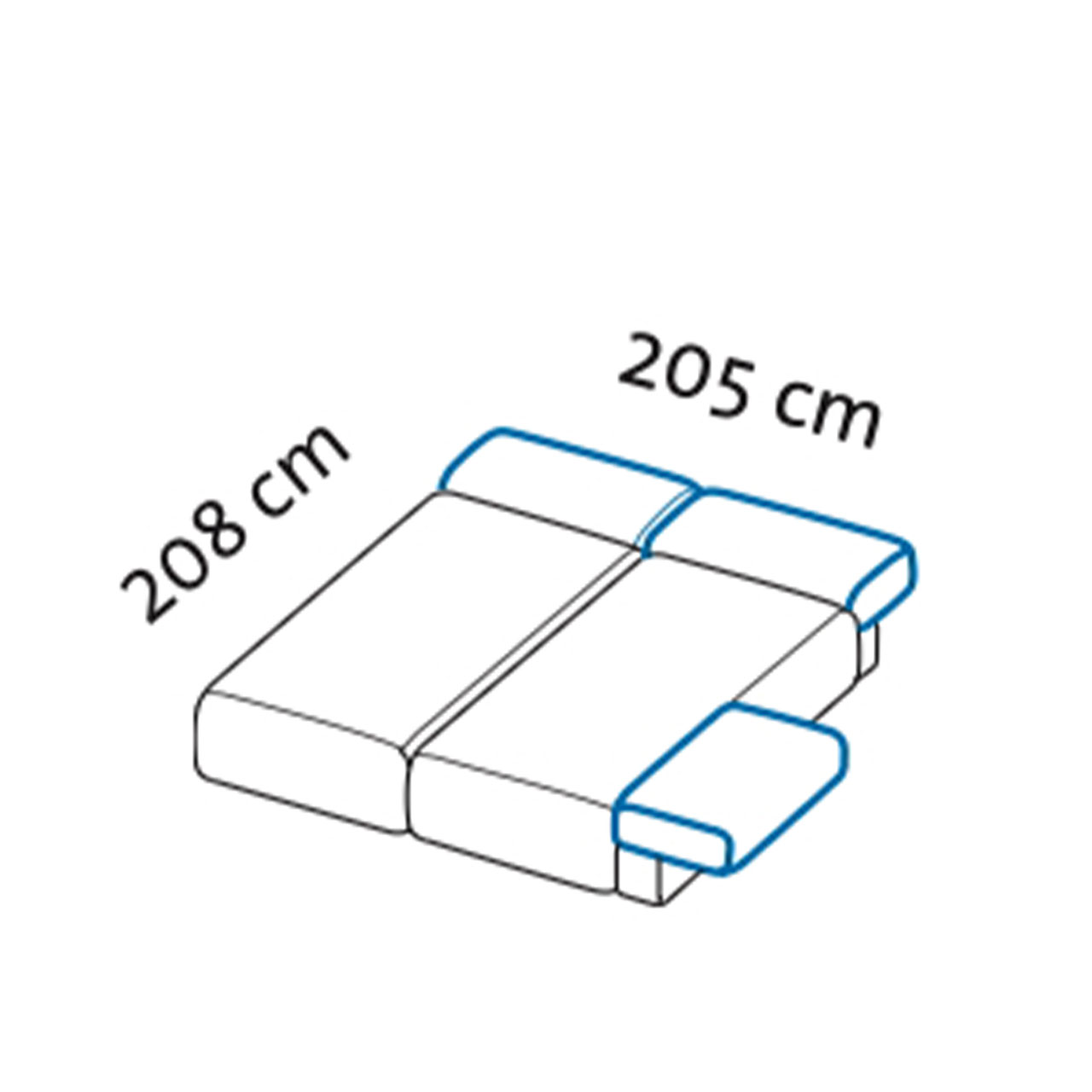 Maßzeichnung brühl piano Ecksofa