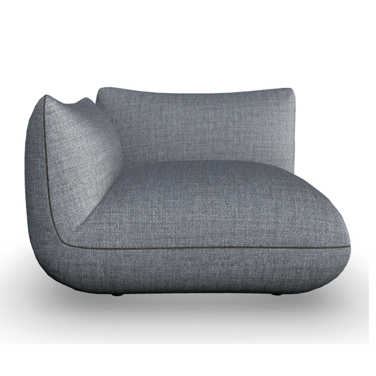 Kleines Element mit Rückenlehne links aus grauem Stof