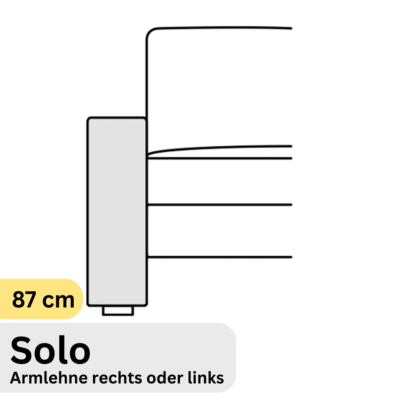 COR Conseta: Skizze Armlehne 87 cm Solo 44040