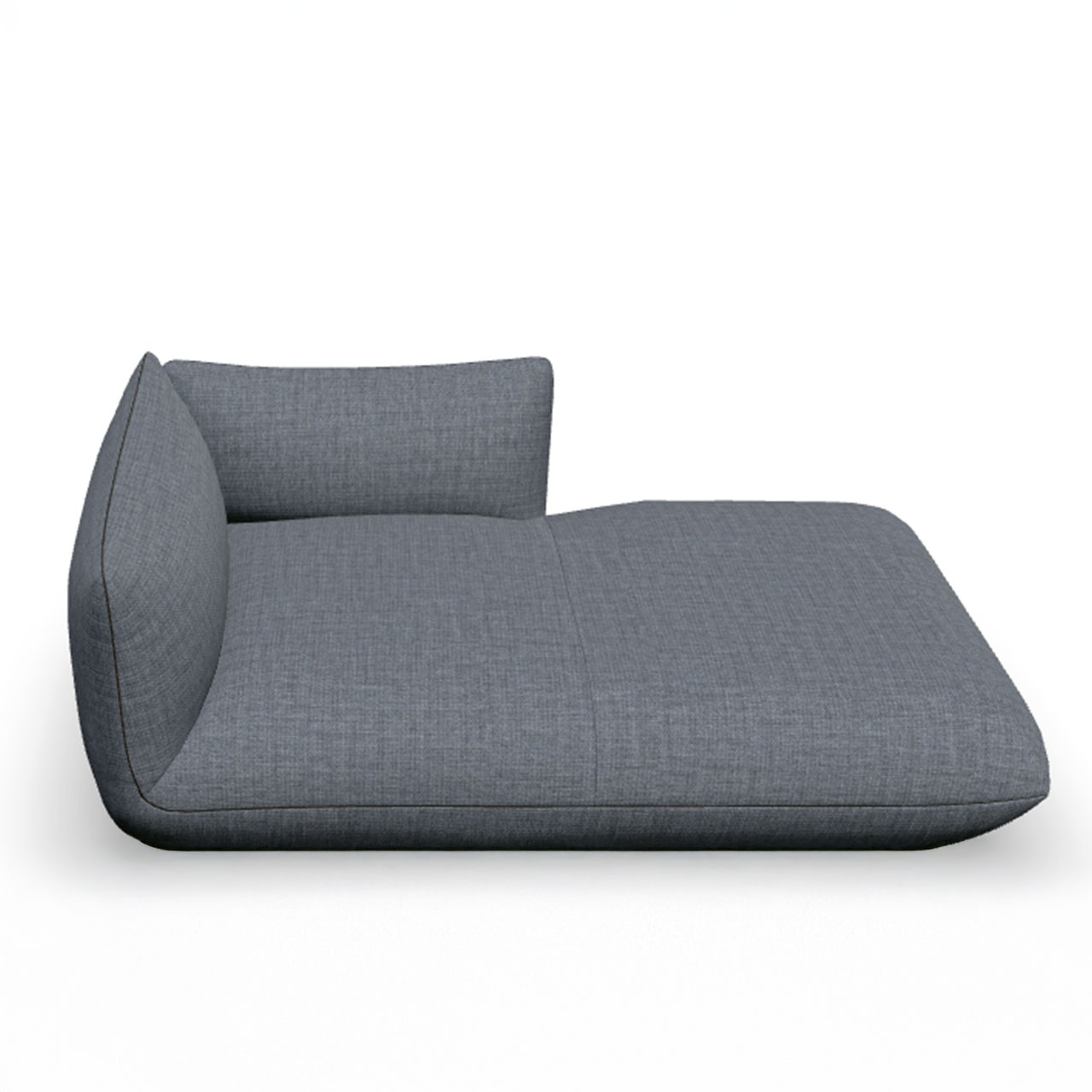 Liege mit Arm-/Rückenlehne links aus grauem Stoff