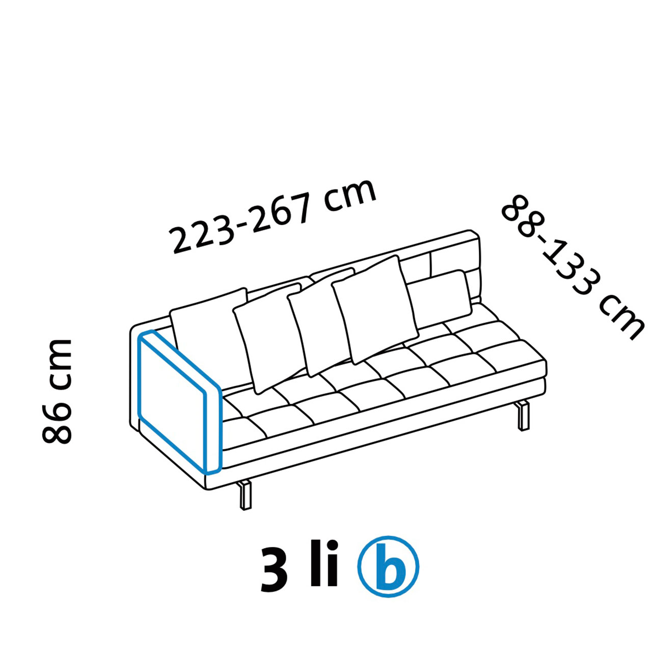 Maßzeichnung brühl amber 67728 Armlehne b