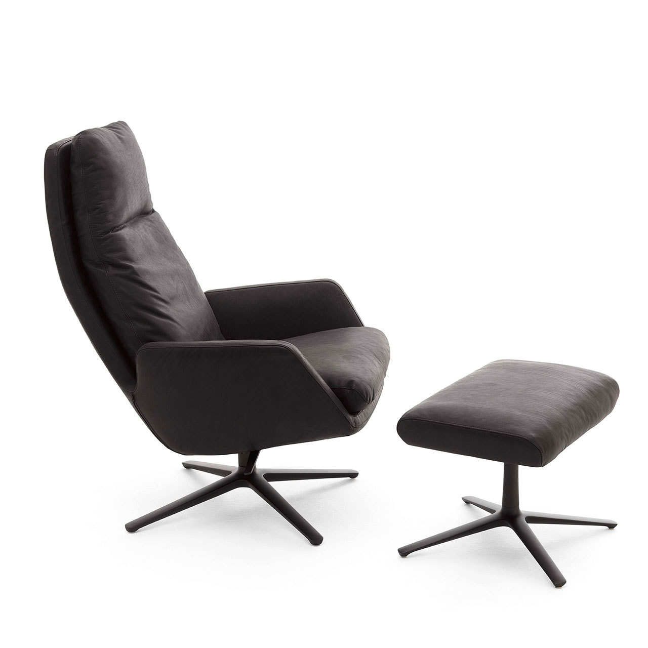 Cordia Sessel mit Hocker und verstellbarem Kopfteil in Ausgangsposition