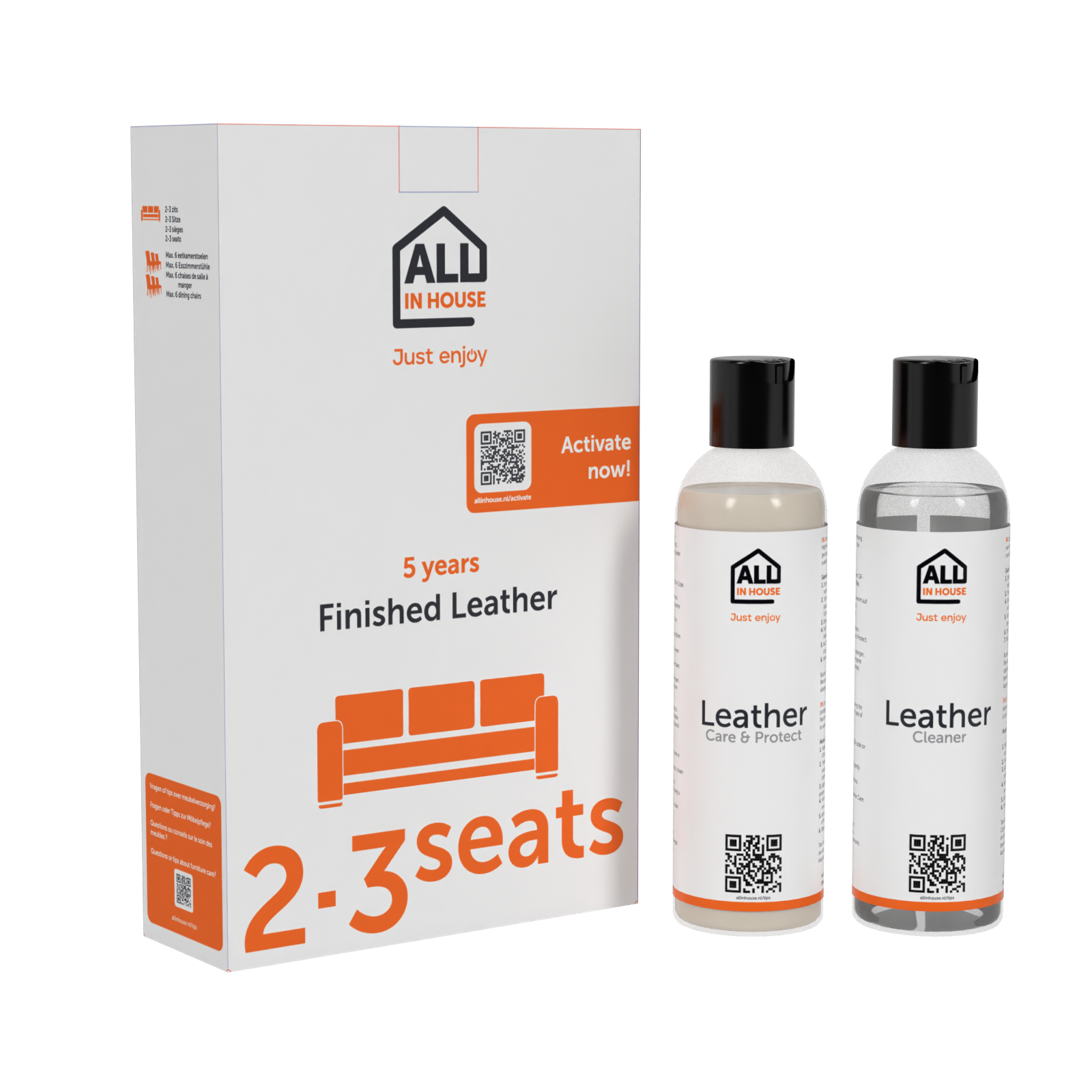 Produktbild Pflegeprodukte All in House für geschlossenes Leder 2-3 Sitze