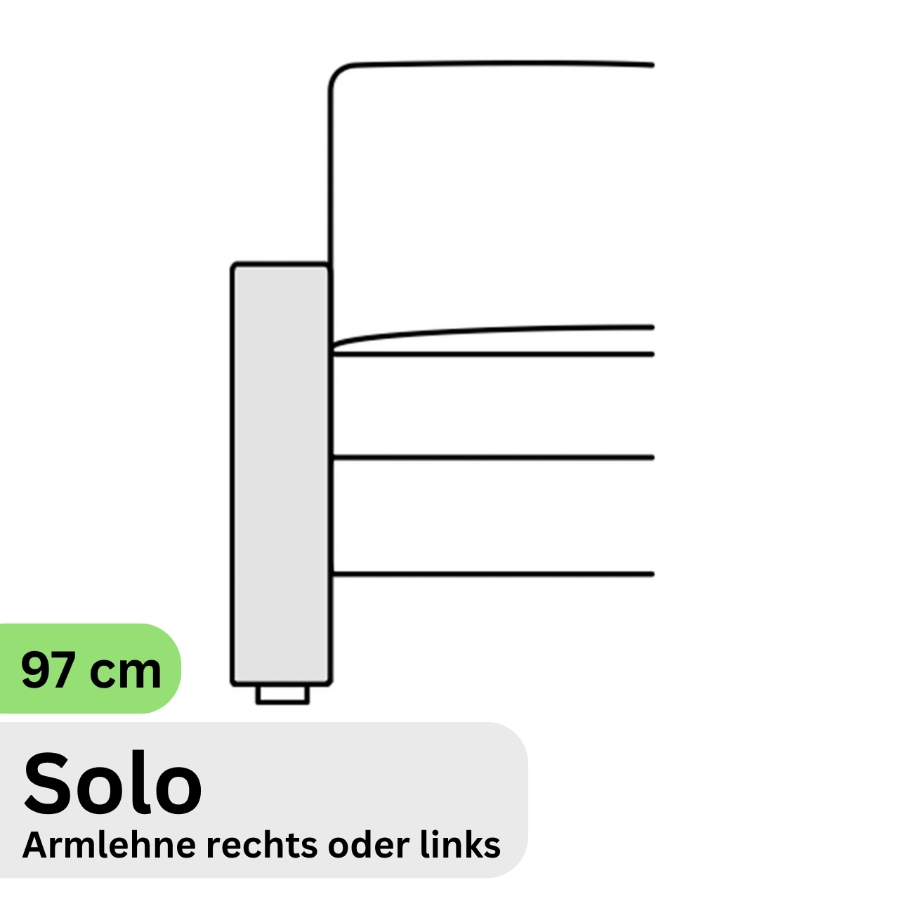 COR Conseta: Skizze Armlehne 97 cm Solo 40930