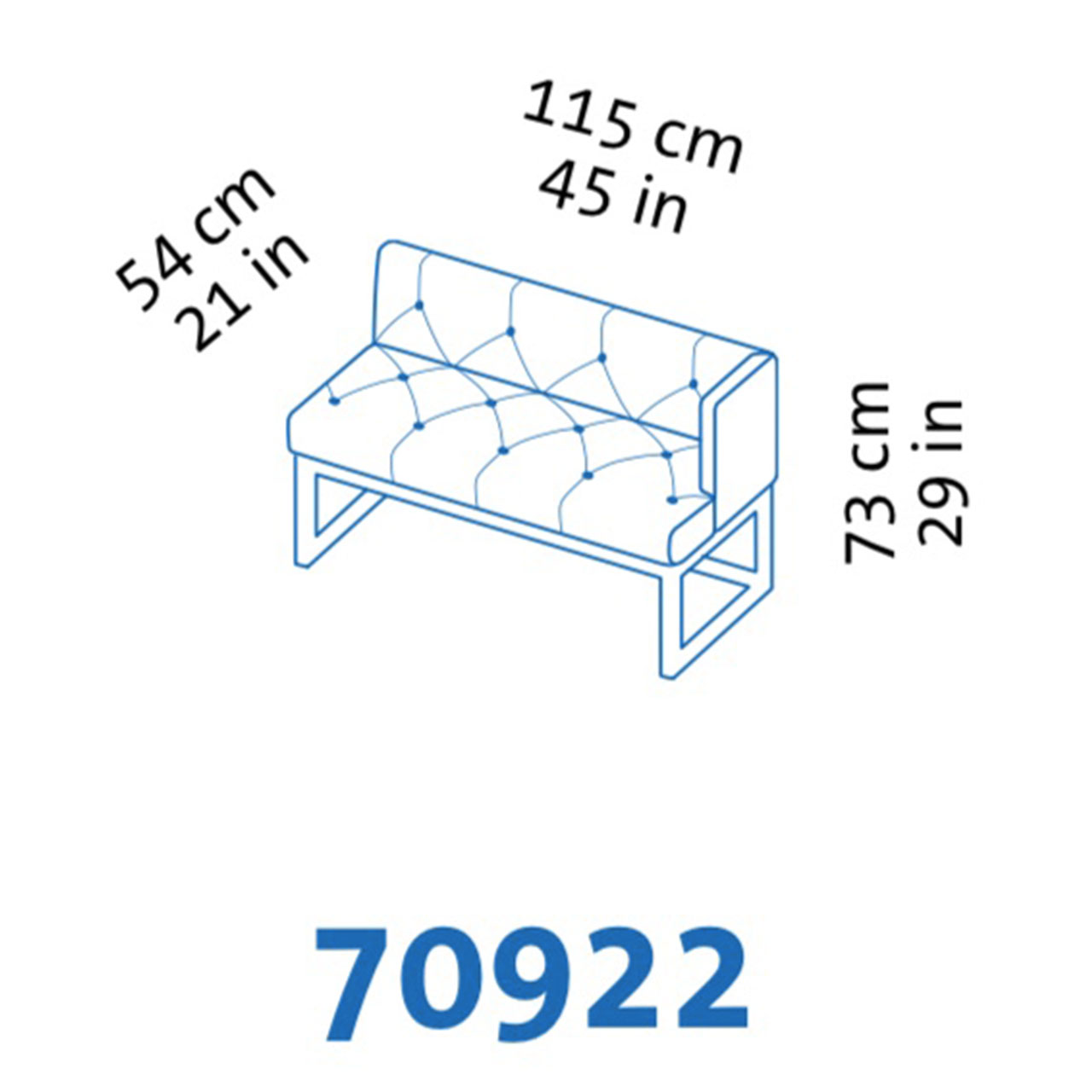 Maßzeichnung brühl belami low Polsterbank