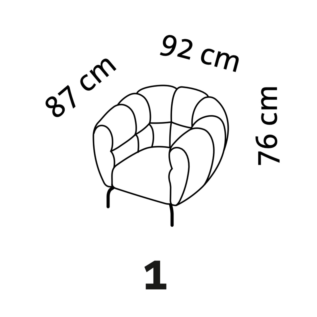 Maßzeichnung brühl magnolia Sessel 73001